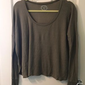 Army green waffle shirt